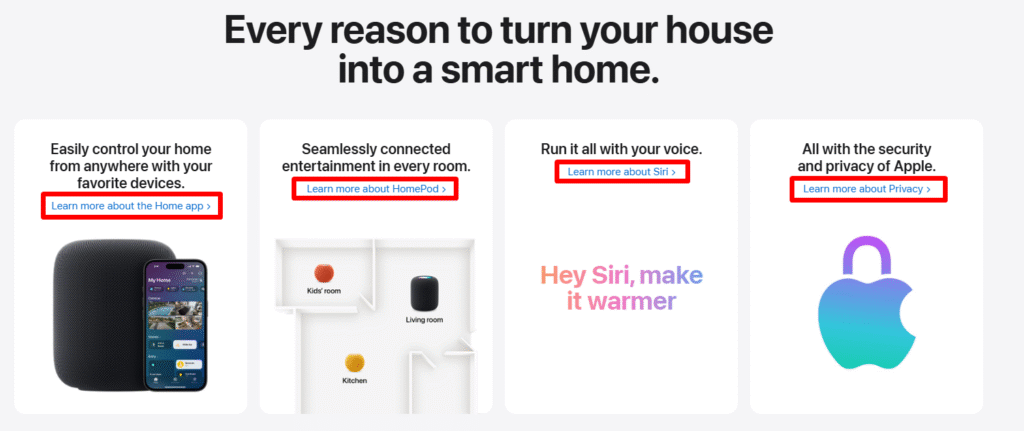 Przykład mikrotreści w serwisie Apple.