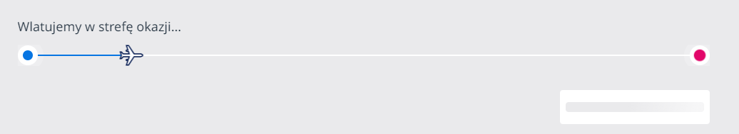 Pasek ładowania na stronie eSky, widoczny wskaźnik w kształcie samolotu
