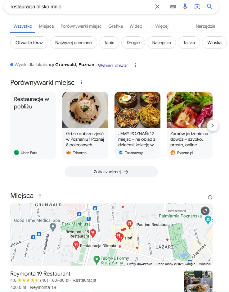 Wyniki wyszukiwania frazy restauracja blisko mnie
