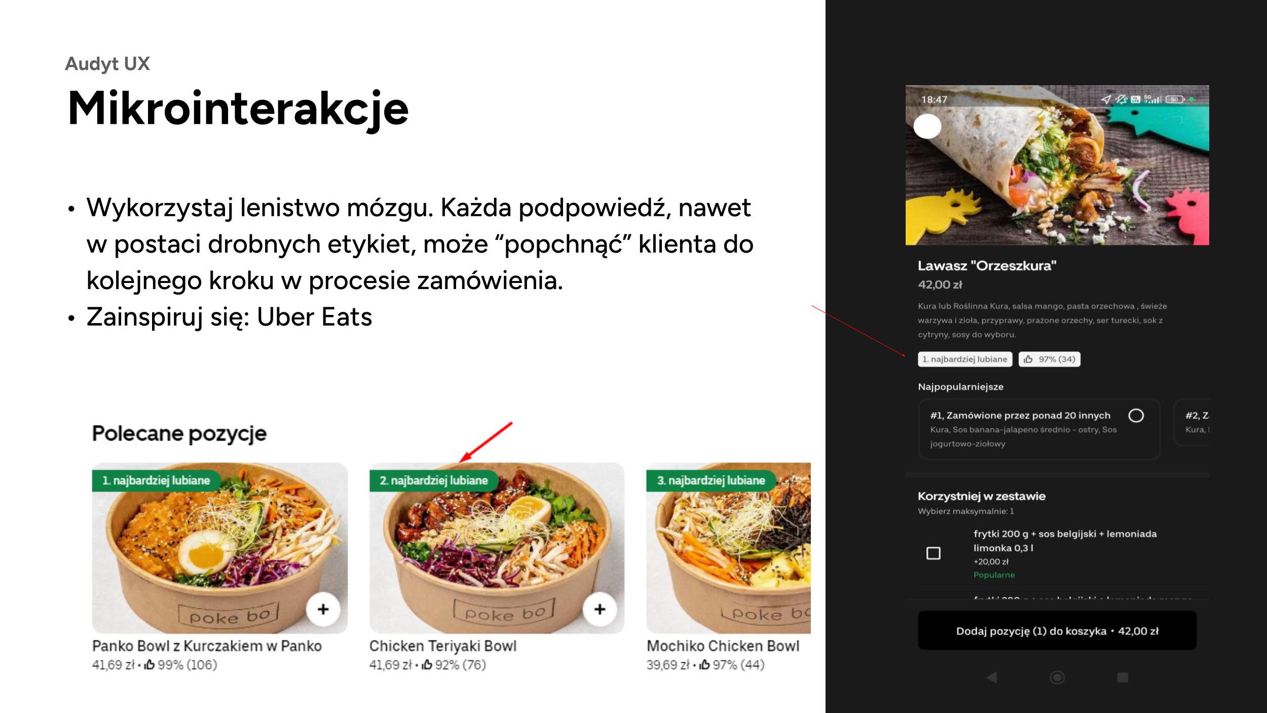 Zamówienie w aplikacji UberEats