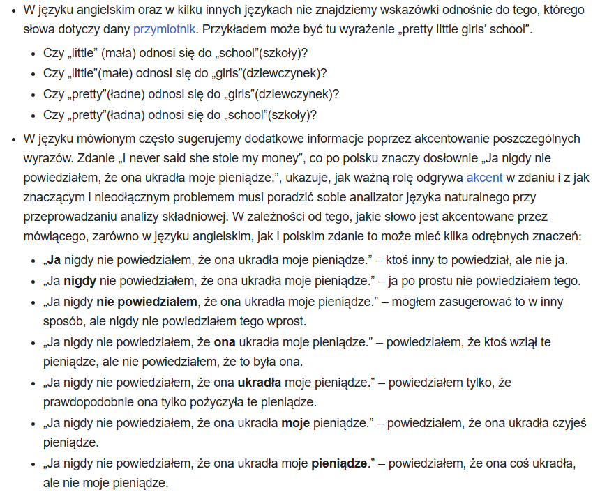 Przykład działania NLP. Źródło: pl.wikipedia.org/wiki/Przetwarzanie_j%C4%99zyka_naturalnego