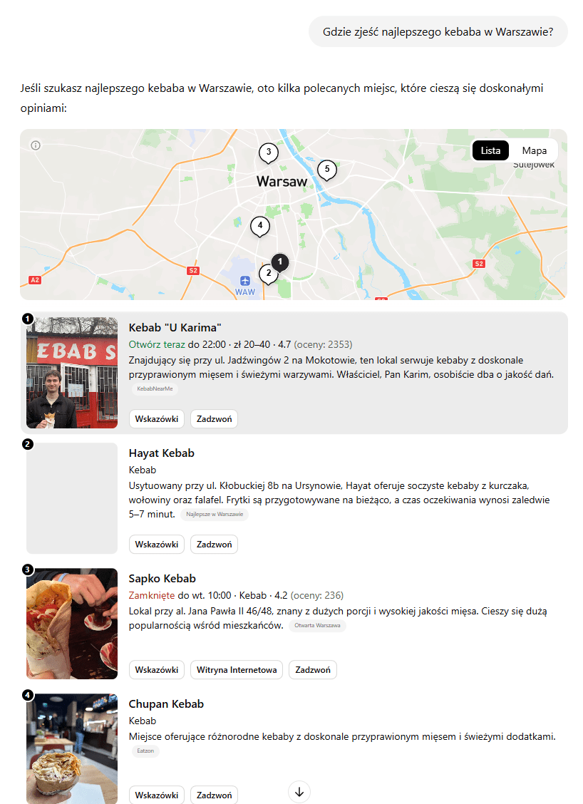 Przetwarzanie języka naturalnego w Google. Źródło: www.google.com.