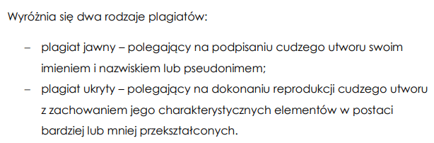 Plagiat jawny i ukryty – definicje. 