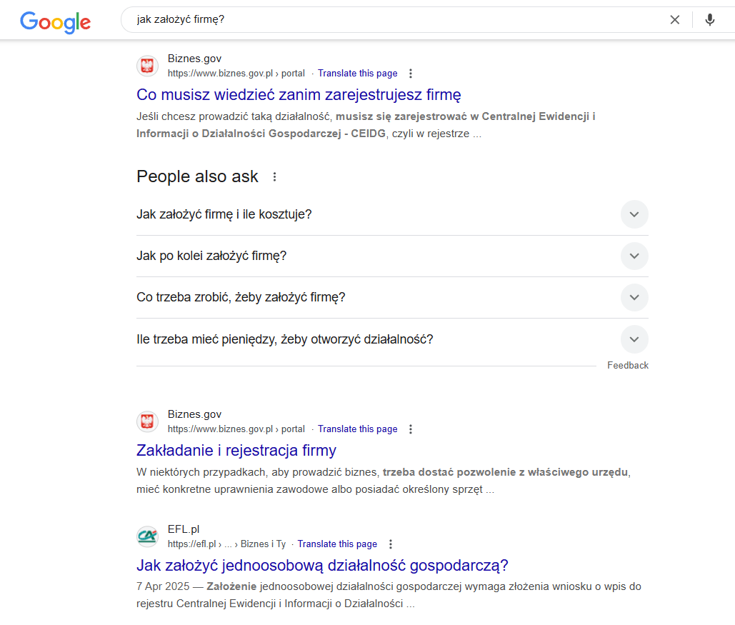 Przykład evergreen content w Google.