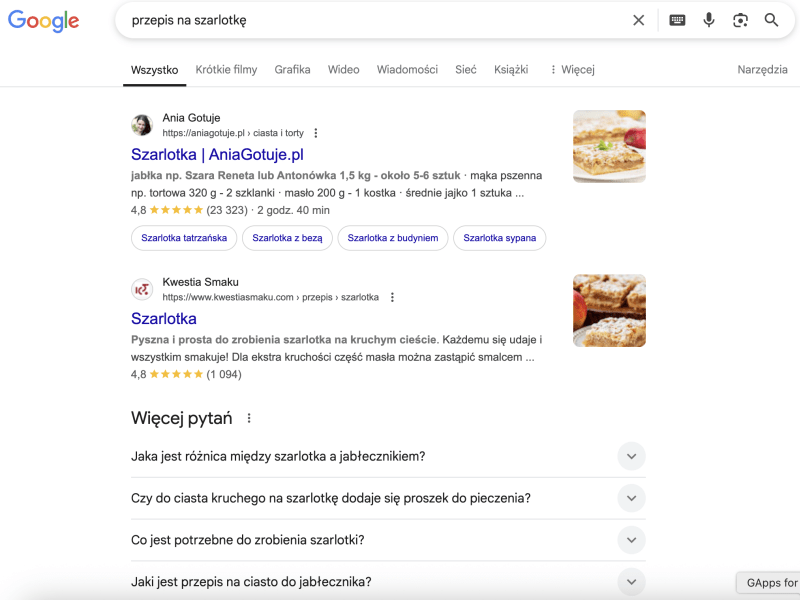 Przykład People Also Ask. Źródło: google.com