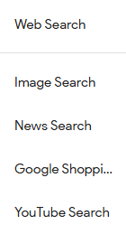 Rodzaje wyszukiwania w Google Trends.