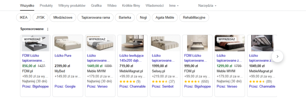 Przykład reklam produktowych 