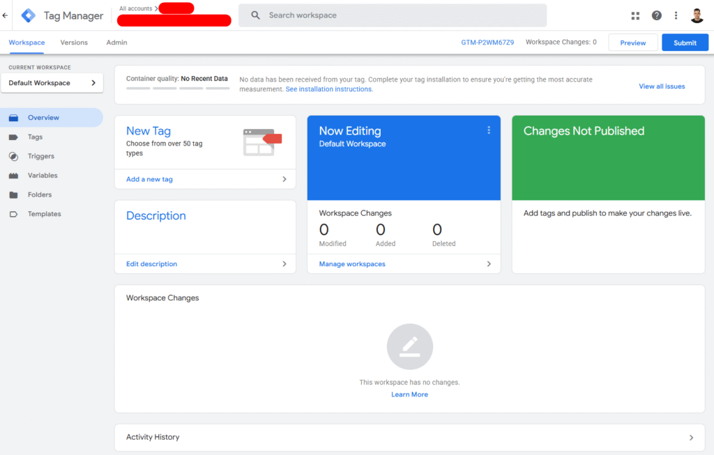 GTM w praktyce. Źródło: tagmanager.google.com