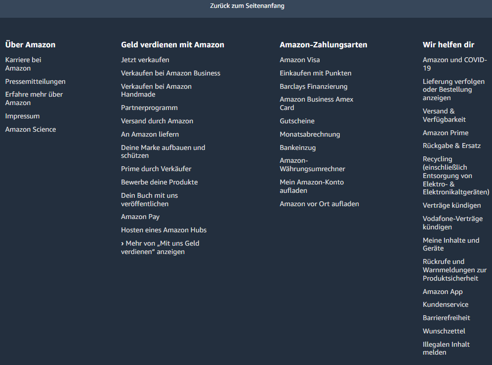 Niemiecka wersja stopki Amazon