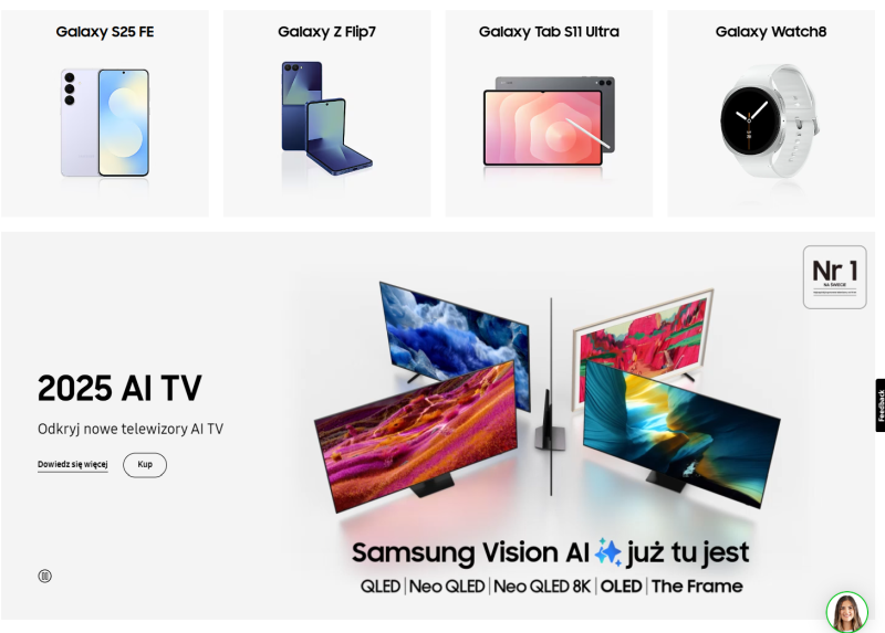 Przejrzysty interfejs firmy Samsung.