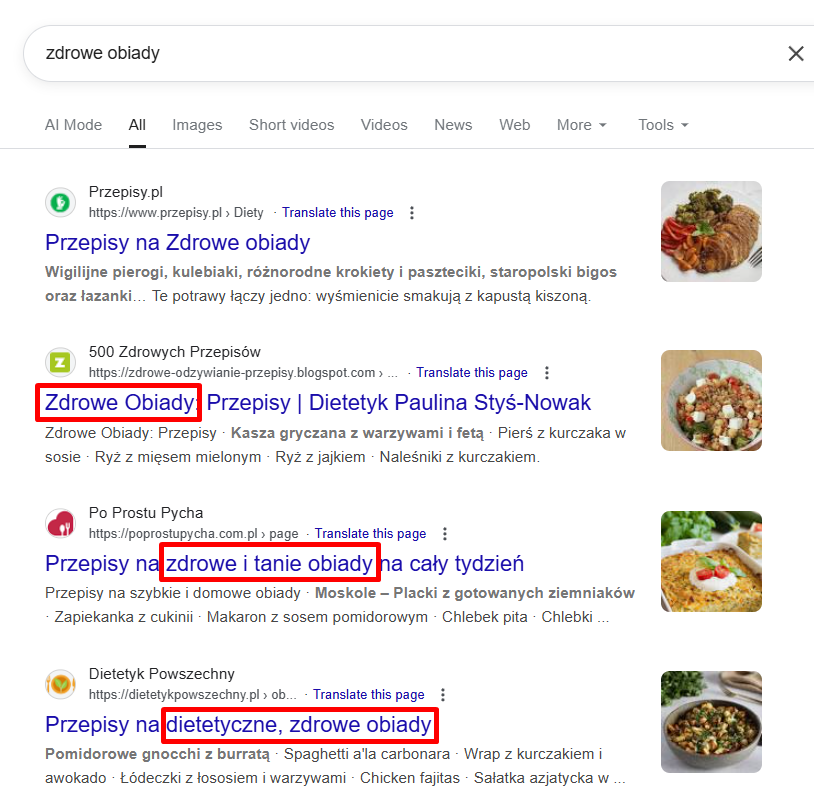 Podobne wyszukiwania Google – charakterystyka.