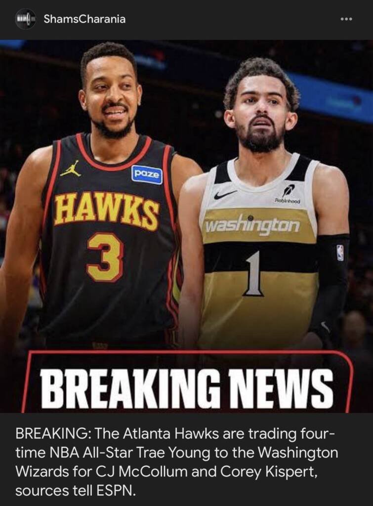 Przykładowe aktualności Google Discover na temat NBA.