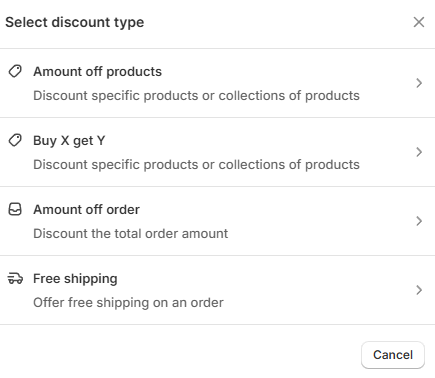 Opcje rabatowe w Shopify.