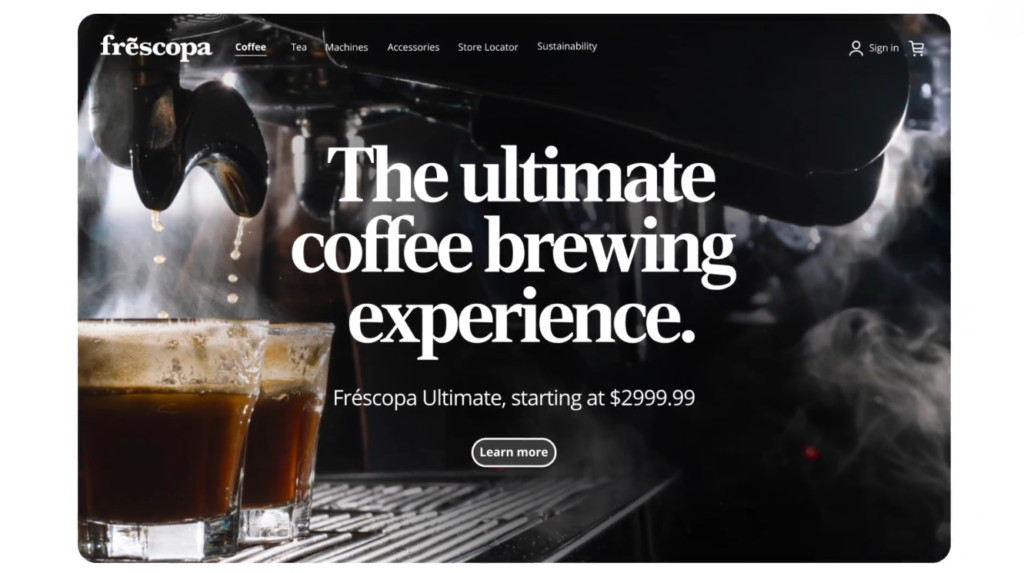 Przykładowy szablon witryny Magento.