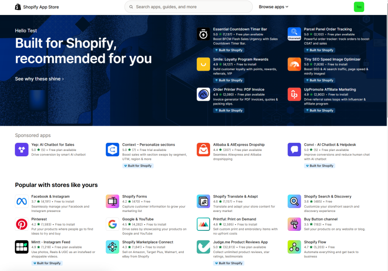 Shopify – dostępne pluginy.